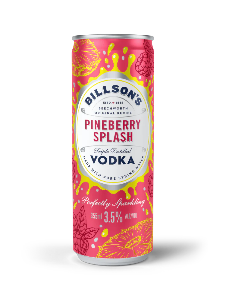 billson's pineberry splash vodka can