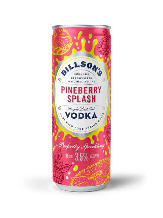 billson's pineberry splash vodka can