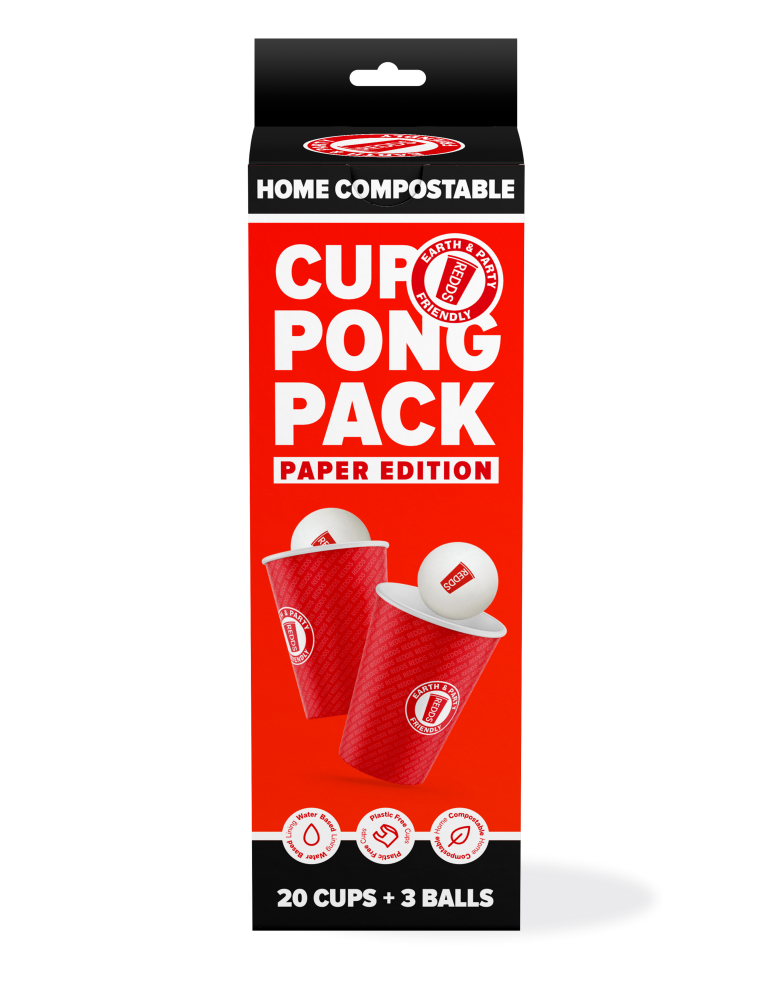 Reds Paper Pong Pack - 425ml Cups and Ping Pong Balls