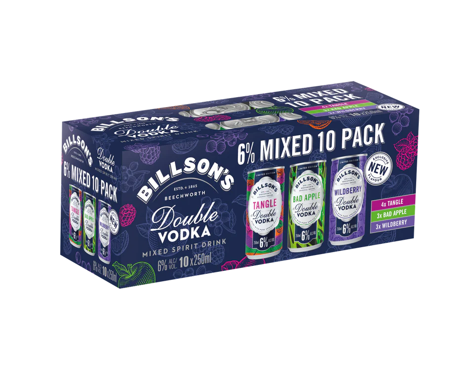 Billson's Double Vodka Mixed 10 Pack