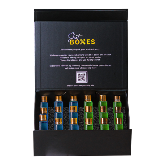 Shot Boxes Sour Apple and Blue Strawberry Shots